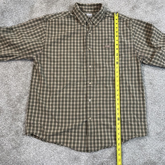 Carhartt Plaid Button Up Shirt Men's‎ L Green Tan Cotton pocket Workwear Durable - Picture 6 of 10